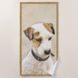 Parson Jack Russell Terrier Painting - Dog Art Beach Towel
