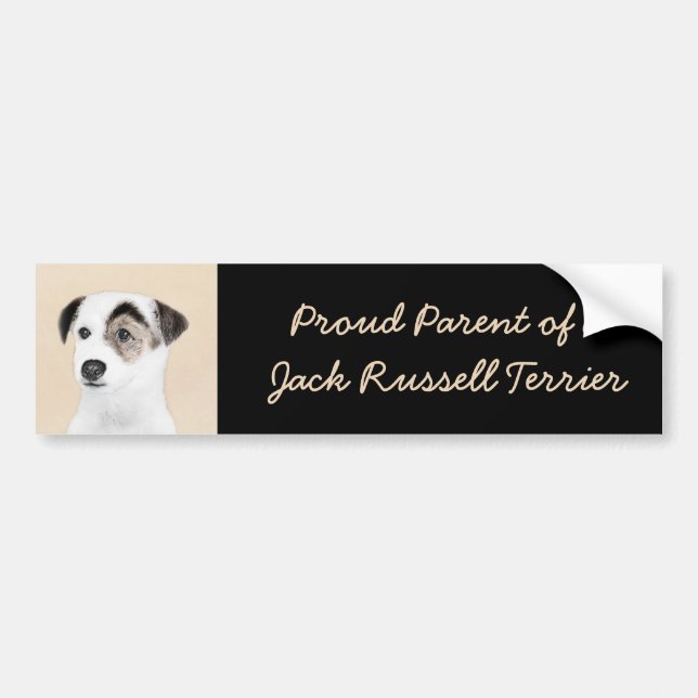 Parson Jack Russell Terrier Painting - Dog Art Bumper Sticker (Front)