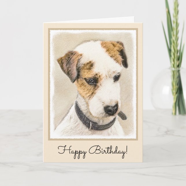 Parson Jack Russell Terrier Painting - Dog Art Card (Front)