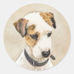 Parson Jack Russell Terrier Painting - Dog Art Classic Round Sticker