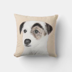 Parson Jack Russell Terrier Painting - Dog Art Cushion