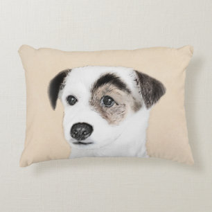 Parson Jack Russell Terrier Painting - Dog Art Decorative Cushion