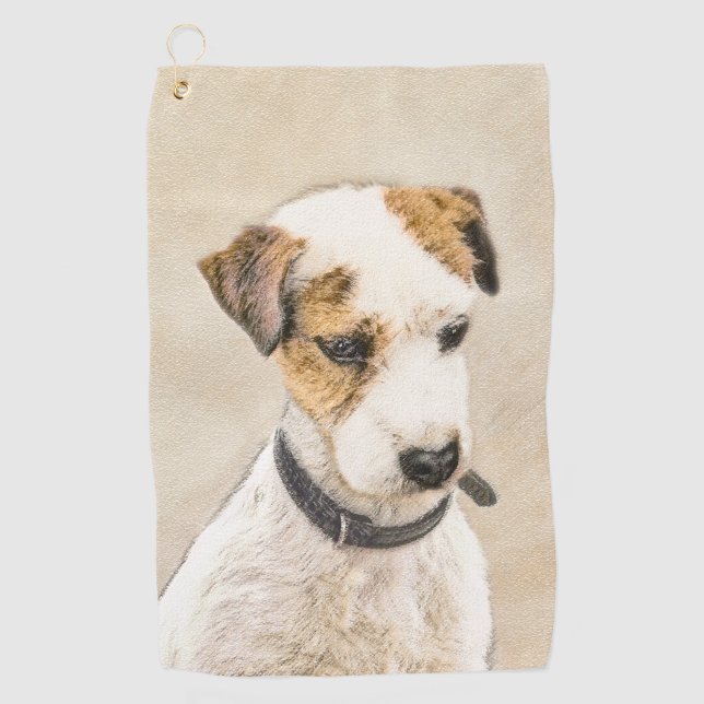 Parson Jack Russell Terrier Painting - Dog Art Golf Towel (Front)