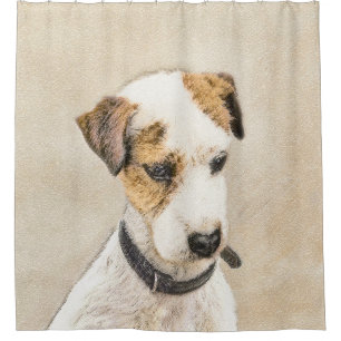 Parson Jack Russell Terrier Painting - Dog Art Shower Curtain
