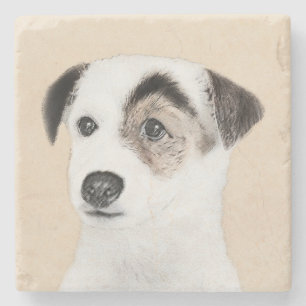 Parson Jack Russell Terrier Painting - Dog Art Stone Coaster