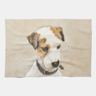 Parson Jack Russell Terrier Painting - Dog Art Tea Towel