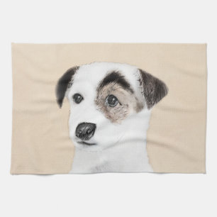Parson Jack Russell Terrier Painting - Dog Art Tea Towel