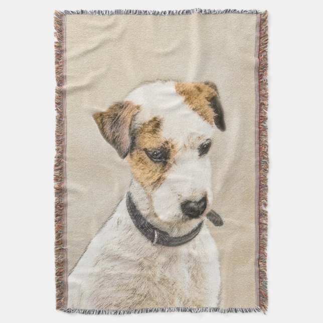 Parson Jack Russell Terrier Painting - Dog Art Throw Blanket (Front Vertical)
