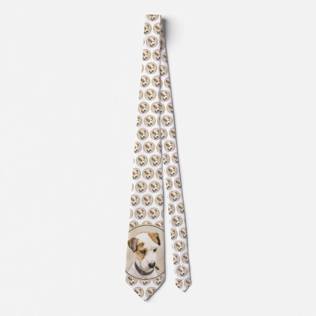 Parson Jack Russell Terrier Painting - Dog Art Tie (Front)