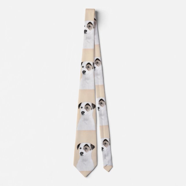 Parson Jack Russell Terrier Painting - Dog Art Tie (Front)