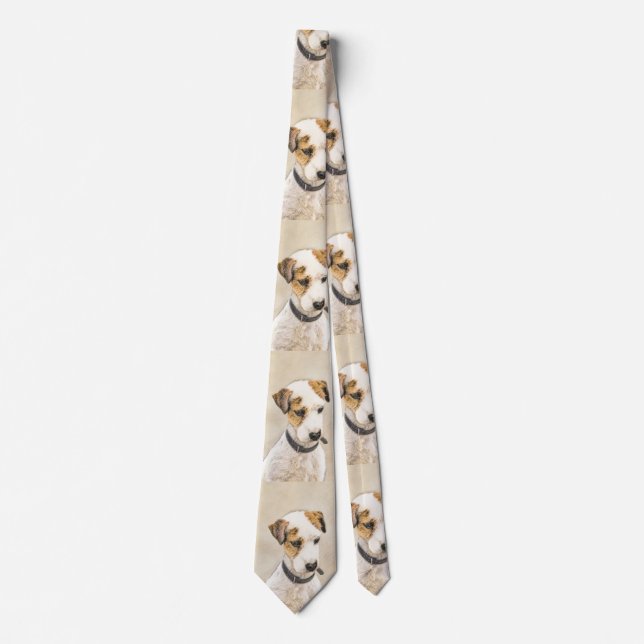 Parson Jack Russell Terrier Painting - Dog Art Tie (Front)