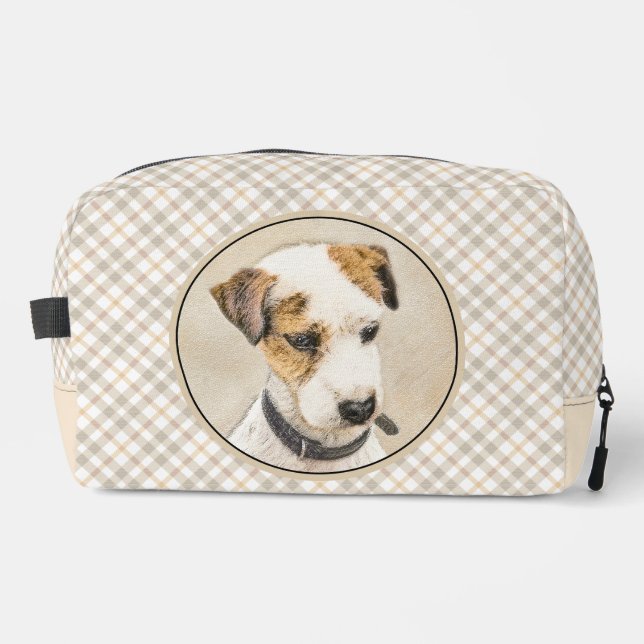Parson Jack Russell Terrier Painting Pet Dog Art Dopp Kit (Front)