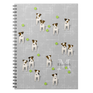 Parson / Jack Russell Terriers dogs tennis balls Notebook