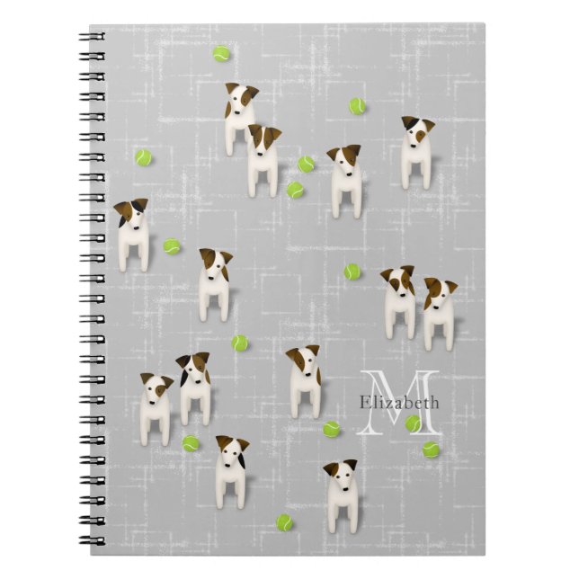Parson / Jack Russell Terriers dogs tennis balls Notebook (Front)