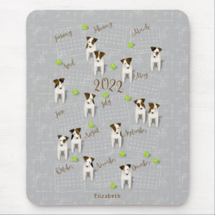 Parson Jack Russell Terriers grey 2022 calendar Mouse Mat