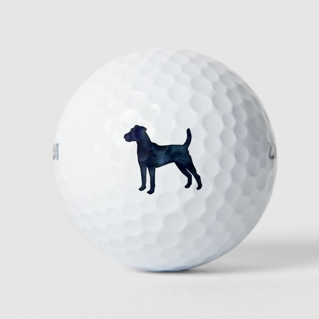 Parson Russel Terrier Black Watercolor Golf Balls (Front)