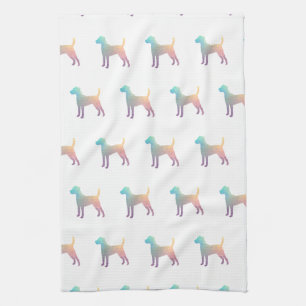 Parson Russell Terrier Dog Breed Geo Pastel Tea Towel