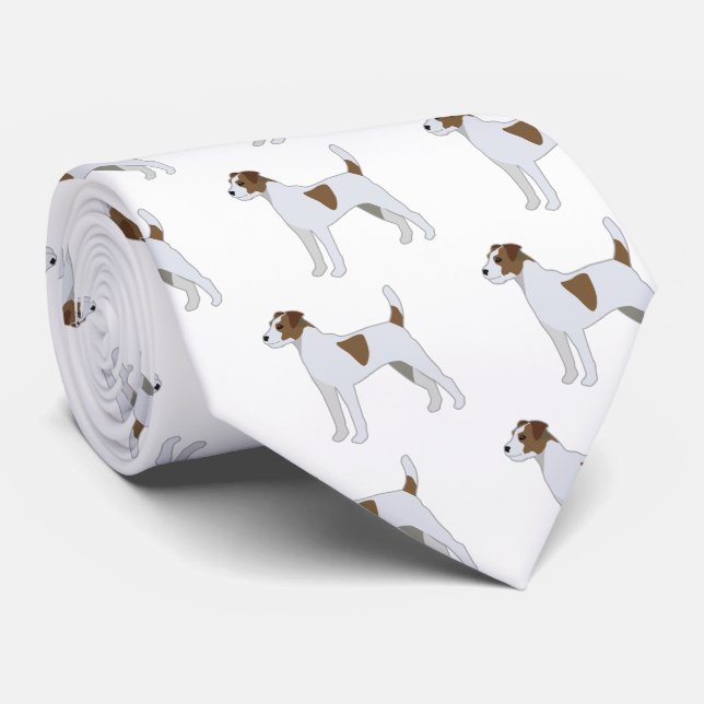 Parson Russell Terrier  Dog Breed Illustration Tie (Rolled)