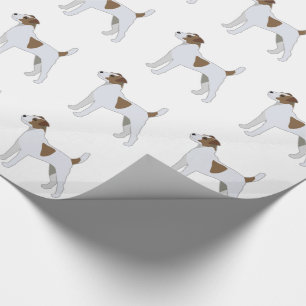Parson Russell Terrier Dog Breed Illustration Wrapping Paper