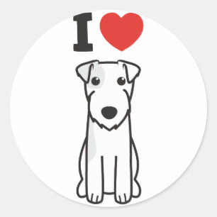 Parson Russell Terrier Dog Cartoon Classic Round Sticker