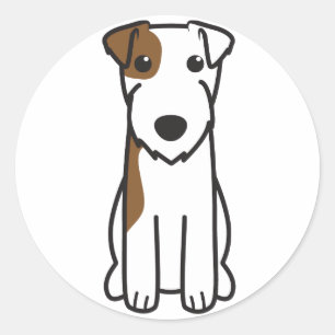 Parson Russell Terrier Dog Cartoon Classic Round Sticker
