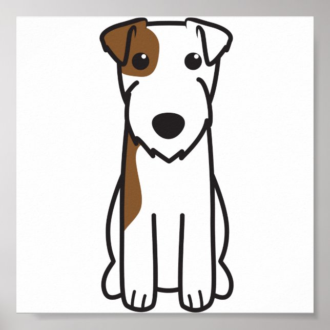 Parson Russell Terrier Dog Cartoon Poster (Front)