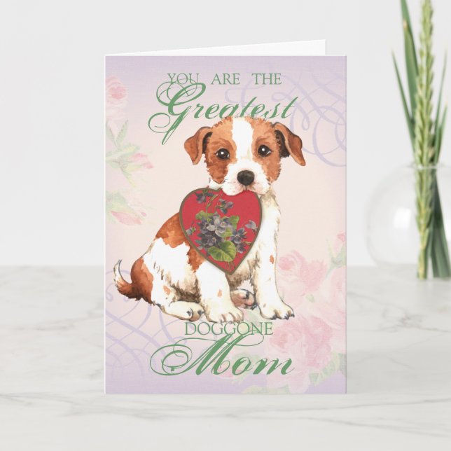 Parson Russell Terrier Heart Mum Card (Front)