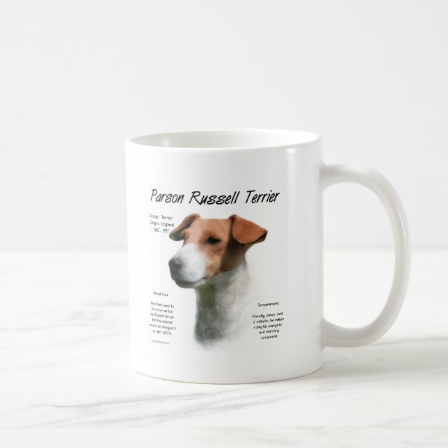 Parson Russell Terrier History Design Coffee Mug (Right)