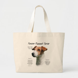 Parson Russell Terrier History Design Large Tote Bag