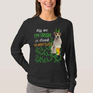 Parson Russell Terrier Kiss Me I'm Irish Or Drunk T-Shirt