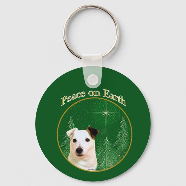 Parson Russell Terrier Peace Key Ring (Front)