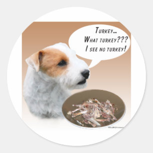 Parson Russell Terrier Turkey Classic Round Sticker