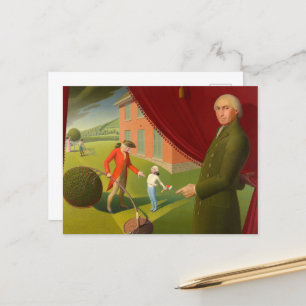 Parson Weems' Fable by Grant Wood Holiday Postcard