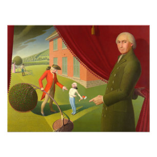 Parson Weems' Fable by Grant Wood Photo Print