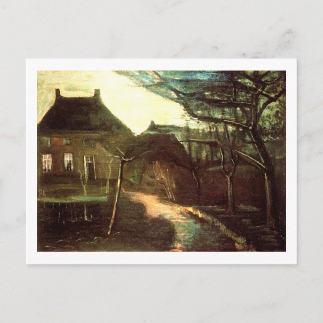 Parsonage at Nuenen by Moonlight, Vincent van Gogh Postcard (Front)