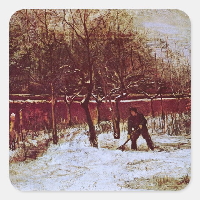 Parsonage Garden at Nuenen by Vincent van Gogh Square Sticker (Front)
