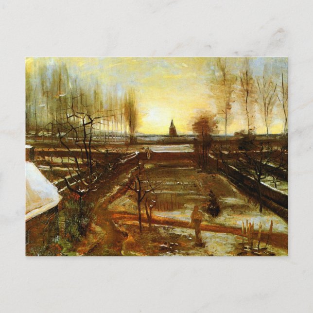 Parsonage Garden in Snow (F67) Van Gogh Fine Art Postcard (Front)