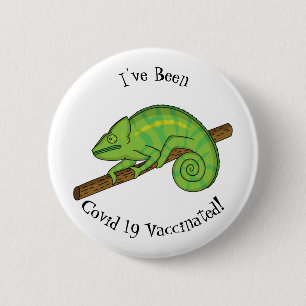 Parson's chameleon illustration 6 cm round badge
