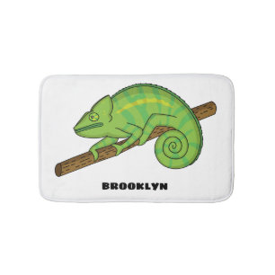Parson's chameleon illustration   bath mat
