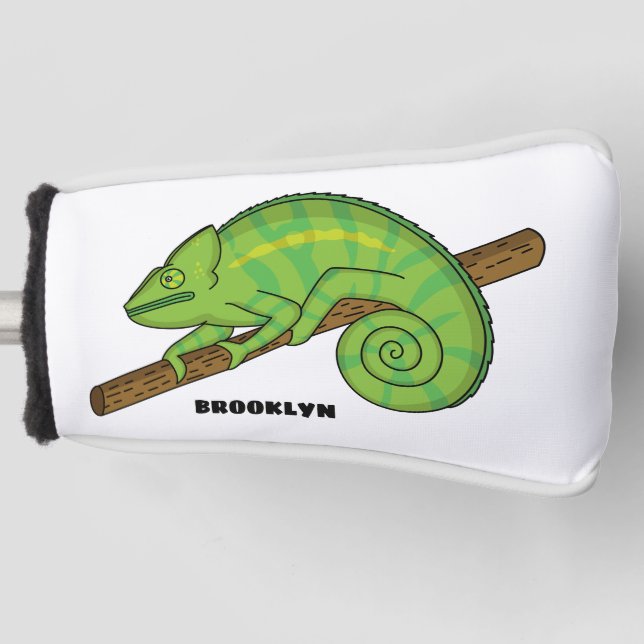 Parson's chameleon illustration golf head cover (Front)