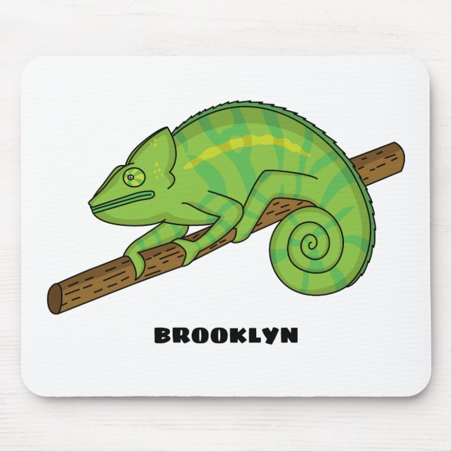 Parson's chameleon illustration mouse mat (Front)