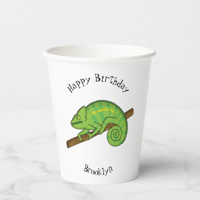 Parson's chameleon illustration paper cups (Front)