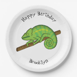 Parson's chameleon illustration paper plate