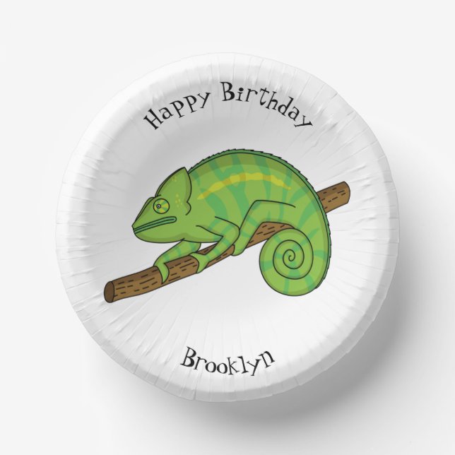Parson's chameleon illustration paper plate (Front)
