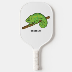 Parson's chameleon illustration pickleball paddle