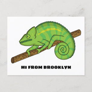 Parson's chameleon illustration postcard
