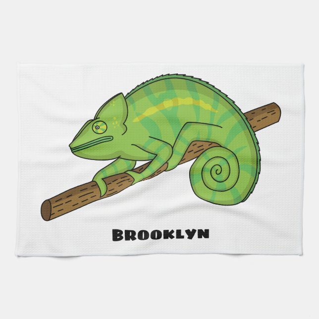Parson's chameleon illustration tea towel (Horizontal)