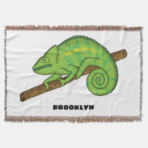 Parson's chameleon illustration throw blanket