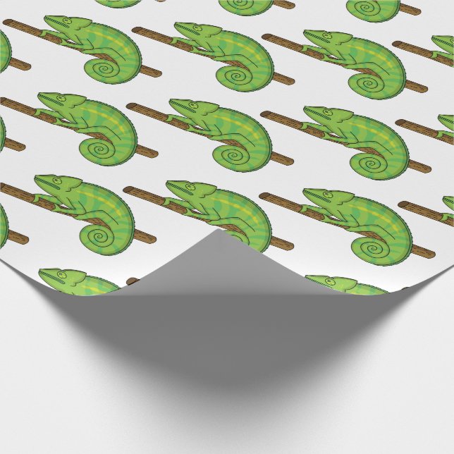 Parson's chameleon illustration wrapping paper (Corner)