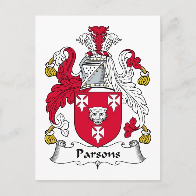 Parsons Family Crest Postcard (Front)